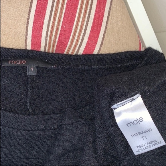 Maje 100% Wool Dress in Black - Picture 3 of 11